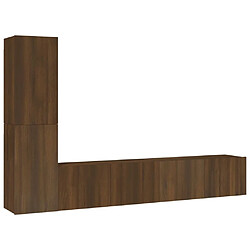 Maison Chic Ensemble de meubles TV 4 pcs | Banc TV Moderne pour salon | Meuble de Rangement - Chêne marron Bois d'ingénierie -MN21390