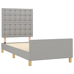 Avis vidaXL Cadre de lit sans matelas avec tête de lit gris clair 90x190cm