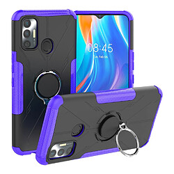 Coque en TPU anti-chocs avec béquille pour votre Tecno Spark 7 4G - violet