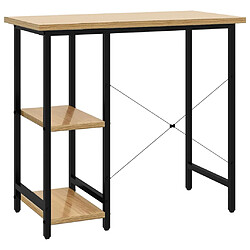 Acheter vidaXL Bureau d'ordinateur Noir et chêne clair 80x40x72cm MDF et métal