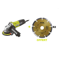 Pack RYOBI Meuleuse d'angle 800W 125mm - 8 disques diamants et à tronçonner