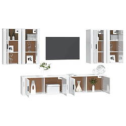 Avis Maison Chic Ensemble de meubles TV 6 pcs pour salon - Blanc brillant Bois d'ingénierie -MN82796