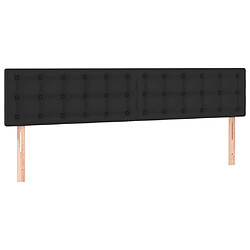 Maison Chic Lot de 2 Têtes de lit design pour chambre - Décoration de lit Noir 80x5x78/88 cm Similicuir -MN39288