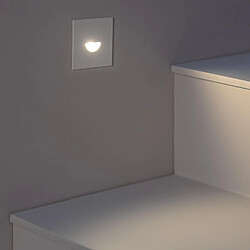 Ledkia Balise LED Extérieure 2W Encastrable au Mur Carrée Guell Blanche Blanc chaud 2700K