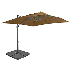 Maison Chic Parasol Jardin | Parasol avec base portable Taupe - GKD71608