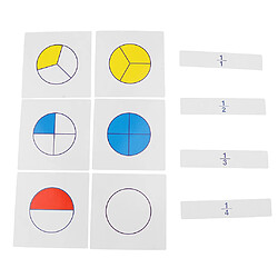 Jeu Educatif Enfant Montessori Fraction Matériel Mathématiques Carte de Fraction en Papier Jouet d'Apprentissage Précoce