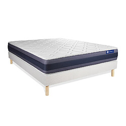 Avis ACTISOM Ensemble matelas Ressorts ensachés+Mémoire de forme ACTIFLEX MORPHO 200x200 Maxi épaisseur 5zones confort + sommier KIT blanc