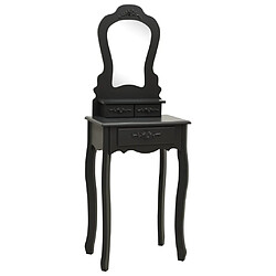 Helloshop26 Coiffeuse table de maquillage design meuble mobilier de chambre avec tabouret 50 x 59 x 36 cm noir 02_0006331