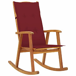 Maison Chic Chaise à bascule avec coussin | Fauteuil à bascule Rocking chairs Bois d'acacia massif -GKD66784