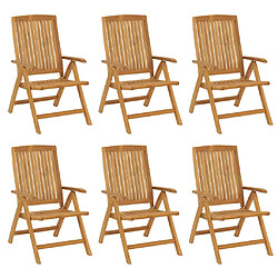 Avis Maison Chic lot de 6 Chaises Relax de jardin inclinables et coussins bois teck -GKD47135