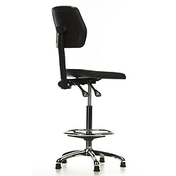 Hjh Office Siège technique/ Tabouret technique / Tabouret pivotant TOP WORK 11, mousse rigide, noir, chromé pas cher