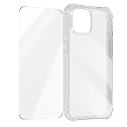 Avizar Coque pour iPhone 15 Coins Renforcés Antichoc + Verre Trempé 9H Transparent