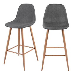 Rendez Vous Deco Chaise de bar Fredrik gris 72.5 cm (lot de 2)