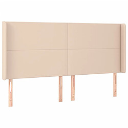 Avis Maison Chic Tête de lit scandinave à LED,meuble de chambre Cappuccino 203x16x118/128 cm Similicuir -MN56838