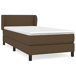 Maison Chic Structures de lit + matelas,Lit à sommier tapissier avec matelas Marron foncé 90x190 cm -MN68410