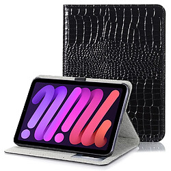 Etui en PU texture crocodile avec support noir pour votre Apple iPad mini (2021)