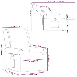 vidaXL Fauteuil inclinable Gris clair Tissu pas cher