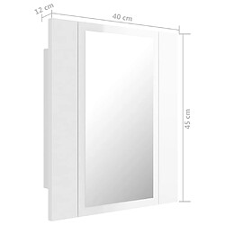 vidaXL Armoire à miroir de bain à LED Blanc brillant Acrylique pas cher