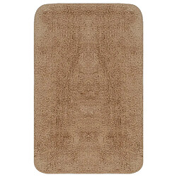 vidaXL Jeu de tapis de salle de bain 3 pcs Tissu Beige