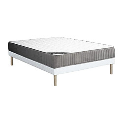 Vente-Unique Ensemble 160 x 200 cm sommier tapissier + matelas mousse HR et accueil latex ép.30cm - MALINO de YSMÉE