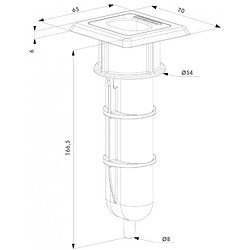 Locinox Sabot de sol à encastrer Ø 54 x P 160 mm pour verrou Ø 20 mm maxi