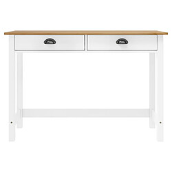 vidaXL Table console Hill avec 2 tiroirs 110x45x74 cm Pin solide