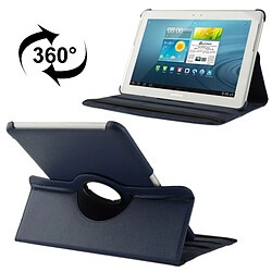 Wewoo Housse Étui bleu foncé pour Samsung Galaxy Tab 2 10.1 / P5100 360 degrés Rotatif Litchi Texture en cuir avec support