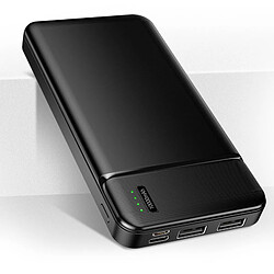 Batterie de Secours 10000mAh 2 Sorties USB 2.4A Compact et Léger Maxlife Noir