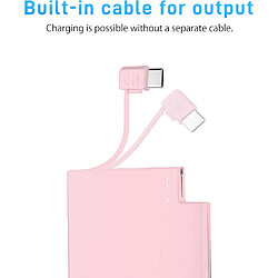 Avis SANAG - Batterie Externe 2500 Mah, Design Ultra Fin [Seulement 4 Mm] Avec Câble De Type C Intégré, Compatible Avec Iphone 15, Samsuang, Xiaomi, Etc. - Rose