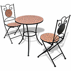 Maison Chic Mobilier de bistro et chaises de jardin 3 pcs Carreaux céramiques Terre cuite -GKD399560