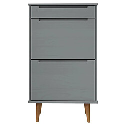 Avis vidaXL Armoire à chaussures MOLDE Gris 59,5x35x103 cm Bois de pin