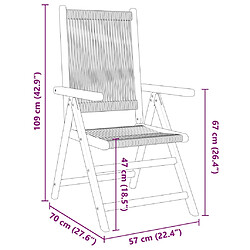 vidaXL Chaises inclinables de jardin lot de 4 beige bois massif acacia pas cher