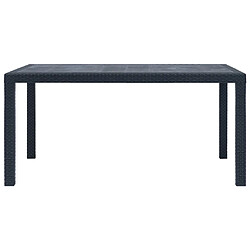 vidaXL Table de jardin Anthracite 150x90x72 cm Plastique Aspect rotin