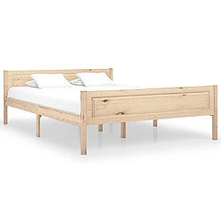 Maison Chic Lit adulte - Lit simple Cadre de lit,Structure du lit Contemporain Bois de pin massif 140x200 cm -MN75059