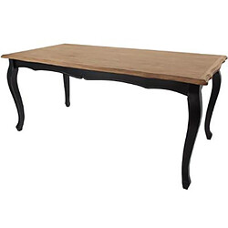 Pegane Table à manger rectangulaire en bois coloris noir - Dim : L 180 x l 90 x H 79cm