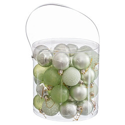 BigBuy Home Boules de Noël Vert Plastique Ø 5 cm (40 Unités)