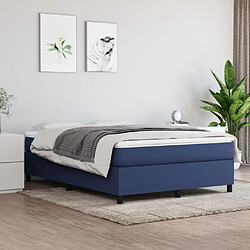 Maison Chic Lit Adulte - Lit simple Lit à sommier tapissier avec matelas moelleux - Meuble de Chambre - Bleu 140x190 cm Tissu -MN50041