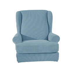 Aile Dos Bras Chaise Couverture 2 Pièces Wingback Canapé Housse Bleu Clair