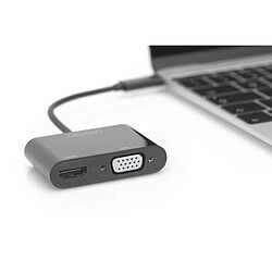 Acheter Digitus DA-70858 câble vidéo et adaptateur 0.11 m USB C HDMI + VGA (D-Sub) Black