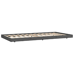 Avis vidaXL Cadre de lit sans matelas gris 90x200 cm bois de pin massif