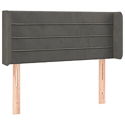 Maison Chic Tête de lit scandinave avec oreilles,meuble de chambre Gris foncé 93x16x78/88 cm Velours -MN48210