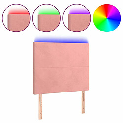 Maison Chic Tête de lit scandinave à LED,meuble de chambre Rose 100x5x118/128 cm Velours -MN96079