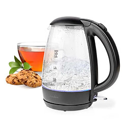 Acheter NEDIS Bouilloire Noire en Verre 1,7L Sans Fil 2200W Arrêt automatique + Cafetière électrique 2 Tasses Duo 2 x 0.25l