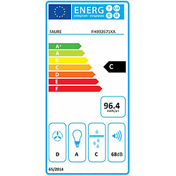 Hotte décorative murale 90cm 600m3/h inox - fhb92671xa - FAURE