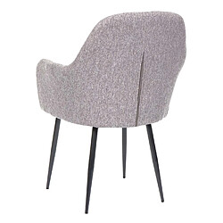 Acheter Decoshop26 Lot de 2 chaises de salle à manger dossier arrondi design rétro en tissu gris pieds noirs 04_0007350