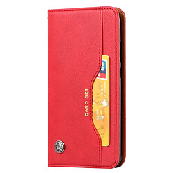 Wewoo Housse Coque Étui en cuir à rabat horizontal avec texture pour la peau Galaxy A20eavec cadre photoporte-cartesemplacements cartes et porte-monnaie Rouge