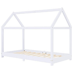 Maison Chic Lit d'Enfant Chambre - Cadre de lit pour enfant Blanc Bois de pin massif 70x140 cm -MN97330