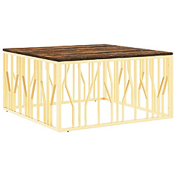 Maison Chic Tabls basse,Table Console pour salon doré acier inoxydable et bois massif récupération -MN46002