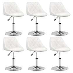 Maison Chic Lot de 6 Chaises à manger modernes,Chaises à dîner blanc similicuir -MN98139