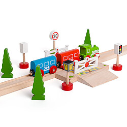 Bigjigs Rail Pack de panneaux ferroviaires en bois pas cher